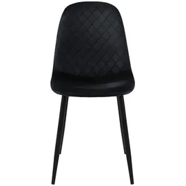 ML-Design Esszimmerstühle 4er Set Schwarz Küchenstuhl mit Samtbezug