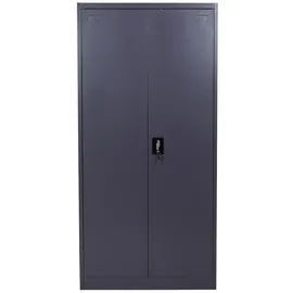 Mendler HWC-H17 Aktenschrank 185 x 90 x 40 cm dunkelgrau