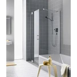 Kermi Filia XP Seitenwand FXTVD08016VUK 80 x 160 cm, silber hochglanz, ESG Opaco, verkürzt neben Badewanne