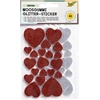 Moosgummi Glitter-Sticker Herzen rot und silber