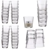Relaxdays 36 X Teelichtglas, konisch Tischdeko, Gläser Für Dessert, Votivgläser, Gastgeschenk, Teelichtgläser 7,5 cm Ø, Klar