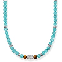 Thomas Sabo Kette mit türkisen Beads und Tigerauge-Beads Silber, aus 925er Sterlingsilber, Länge 50cm, KE2180-364-17-L50