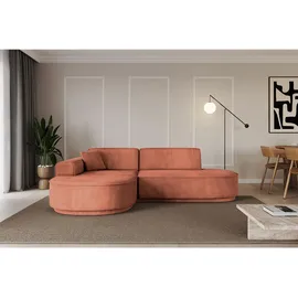 altdecor Ecksofa Ottomane Links MARI-L1-v3 - 243x171x83 cm Koralle, Velours