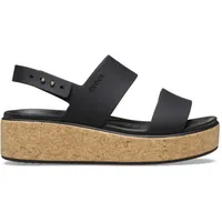 Crocs Brooklyn Cork Low Wedge Sandalen, Black/Black, 42/43 EU