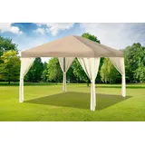 Gartenpavillon 3x4m Polyester Braun Partyzelt Wasserdicht Festzelt Event Gazebo