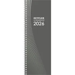 ZETTLER Tagevormerkbuch 800 10,4x29,6cm 2 Tage/1 Seite anthrazit 2026