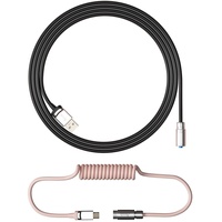 Akko Custom Coiled Aviator Cable V2, USB-C auf USB-A - schwarz/pink