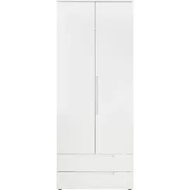 SchlafKONTOR Drehtürenschrank SPICE Weiß Hochglanz 84 x 208 cm