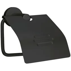 Toilettenpapierhalter KLEINE WOLKE "Apollo Nero", schwarz, B:12,5cm H:16,0cm L:7,5cm, Aluminium, Toilettenpapierhalter, Aluminium