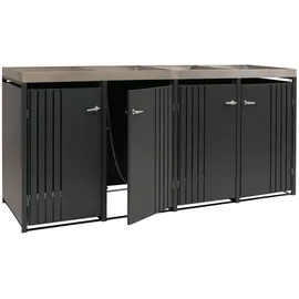 Proregal Mülltonnenverkleidung 125 x 260 x 84 cm anthrazit