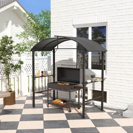 Outsunny Grillpavillon 2,09 x 1,1 m Dunkelgrau