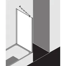 Kermi Filia XP Seitenwand FXUVD09016VYK 90 x 160 cm, silber hochglanz, ESG Opaco Clean, verkürzt auf Badewanne