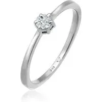 Elli Ringe - Ring Verlobungsring Diamanten (0.045 ct.) 585 Weiß - Gr. 54 MM - in Silber - für Damen