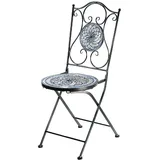 Kobolo Gartenstuhl 39 x 39 x 92 cm weiß-blau klappbar