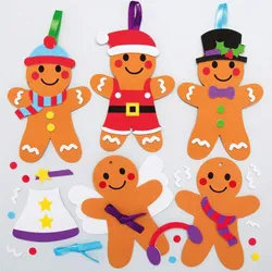 Lebkuchen Mix & Match Dekoration Bastelsets  (pro Set 8) Bastelaktivitäten zu Weihnachten