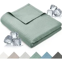 Blumtal Kühldecke 200x230 cm - Bambus Sommerdecke für Sofa
