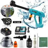 Benzin-hochdruckreiniger, Kabelloser Akku-hochdruckreiniger, Auto-hochdruckreiniger, Strahlwasser, 6-in-1-düse, Mit 5,5-a-akku + Ladegerät Dc18rc, Kompatibel Mit Makita 18 V Akku Bl180