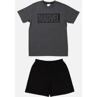 Pyjama Set Kurz - grau/schwarz - M