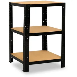 shelfplaza Schwerlastregal Metall 100x40x40 cm schwarz 3 Böden