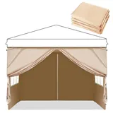 4er Set Pavillon Seitenwände mit Tür & Fenster, Seitenteile passend für 3x3m
