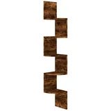 vidaXL Wand-Eckregal Räuchereiche 19x19x123 cm Holzwerkstoff