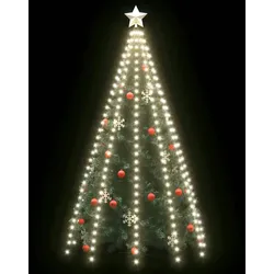 vidaXL Weihnachtsbaum-Lichternetz mit 250 LEDs Kaltweiß 250 cm