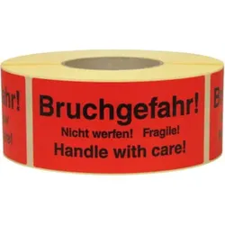 TransPak Hinweis Etiketten Bruchgefahr 1.000 Stk/Rolle