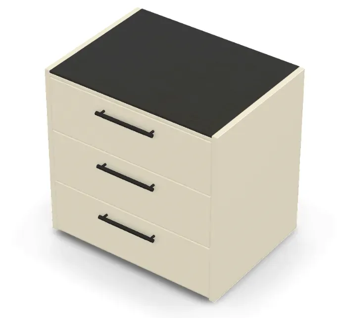 Brabura CT 90 Schubladenmodul - Schwarz / Perle Blanche / Matt schwarzer Griff