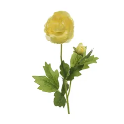 Ranunkel mit Blüte und Knospe am Stiel Kunstblume Dekoblume H: 57cm gelb