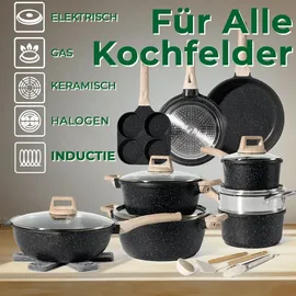 just perfecto household appliances JUST PERFECTO Topf-Set 21-tlg. Pfannen + Töpfe