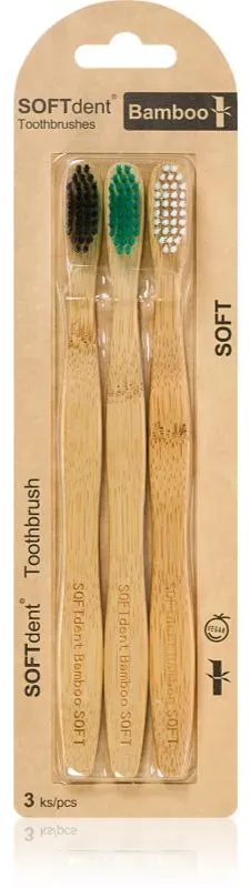 SOFTdent Bamboo Soft - 3 pack Bambus-Zahnbürste 3 St.