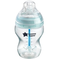 TOMMEE TIPPEE Anti-Colic Baby Bottle, Slow Flow Breast-Like Teat and Unique Anti-Colic Venting System, 260ml, Pack of 1, Clear