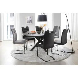 MCA Furniture MCA Winnipeg Ausziehtisch Keramik Ø 120/160x76 cm - mind. 14 Tage Rückgaberecht - Grau