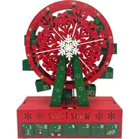 Adventskalender Riesenrad aus Holz 24 Schubladen LED-Lichter