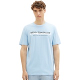 TOM TAILOR T-Shirt mit Label-Print, Hellblau, XXL