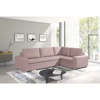 JVmoebel Ecksofa Wohnzimmer Textil Stoff Schlafsofa Couch Wohnlandschaft Polster, Made in Europa rosa