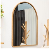 Terra Home Wandspiegel Eiche - Bogenform 80x60 cm, Modern, Voll-Holz, Spiegel - für Flur, Wohnzimmer, Bad oder Garderobe (Bogenform)