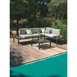 Outdoor Edge Gartenlounge 3-teilig Loungeset anthrazit/grau