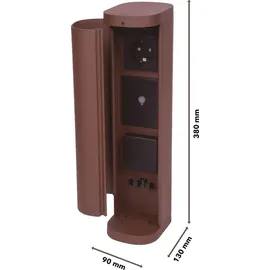 Bold Gartensteckdose 2X Schuko Rostfarben 2 St.