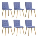 vidaXL Esszimmerstuhl, Esszimmerstühle 6 Stk. Jeansblau Stoff
