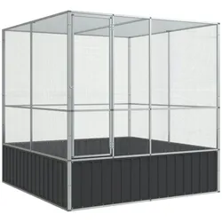 vidaXL Voliere Silbern 211x207x212 cm Stahl