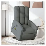 vidaXL Elektrischer Massagesessel mit Aufstehhilfe Dunkelgrau Stoff
