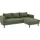 TRENDMANUFAKTUR Ecksofa Cord 2-Sitzer Grün