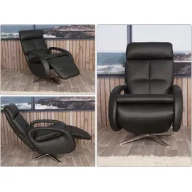 MCW Relaxsessel MCW-L11 Leder 70 x 109 x 147 cm Schwarz mit Liegefunktion