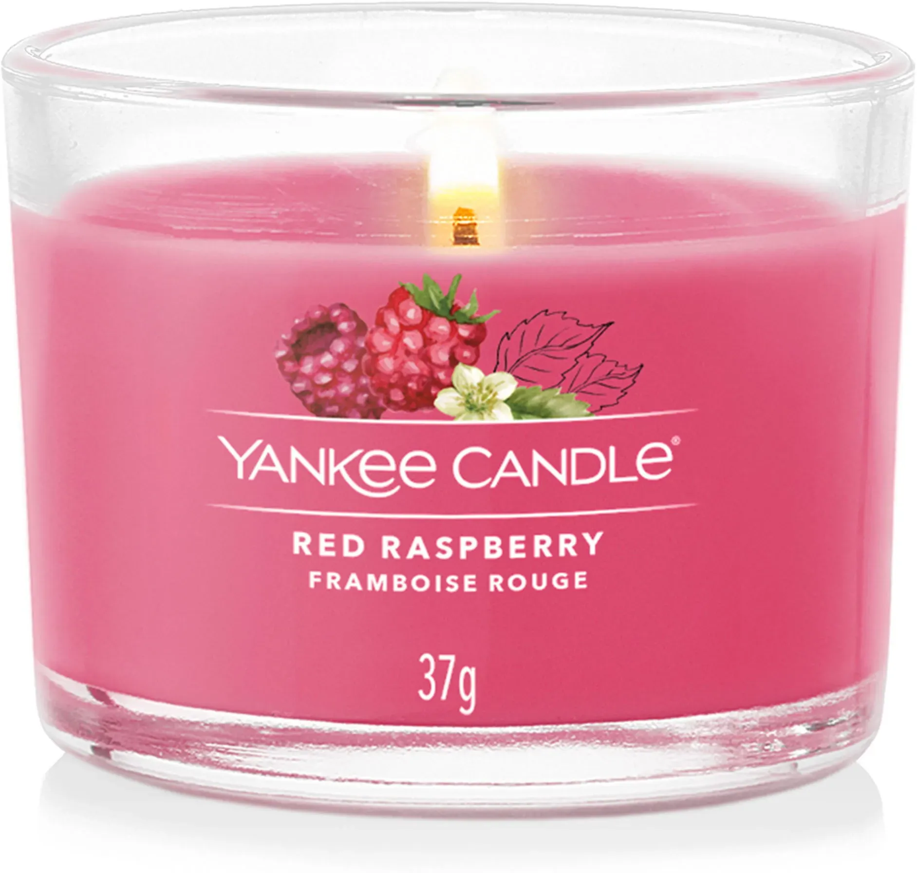 YANKEE CANDLE Glasvotivkerze RED RASPBERRY 37 g Duftkerze