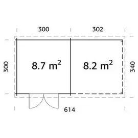 Palmako Gartenhaus Ella 6,14 x 3,40 m Braun
