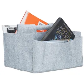 Relaxdays Zeitungskorb aus Filz 32 x 24 x 28 cm grau