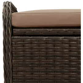 vidaXL Sitzbank mit Stauraum & Kissen Braun 115x51x52 cm Poly Rattan