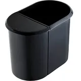 Helit Papierkorb the double Mülltrenner 20,0 + 9,0 l schwarz