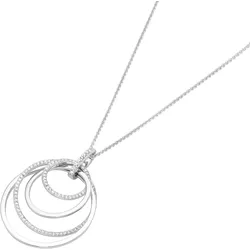 Kette mit Anhänger "Anhänger, 4 Ringe beweglich, Silber 925", weiß, GIORGIO MARTELLO MILANO, Halsketten, Damen, Onesize, Silber 925 (Sterlingsilber)